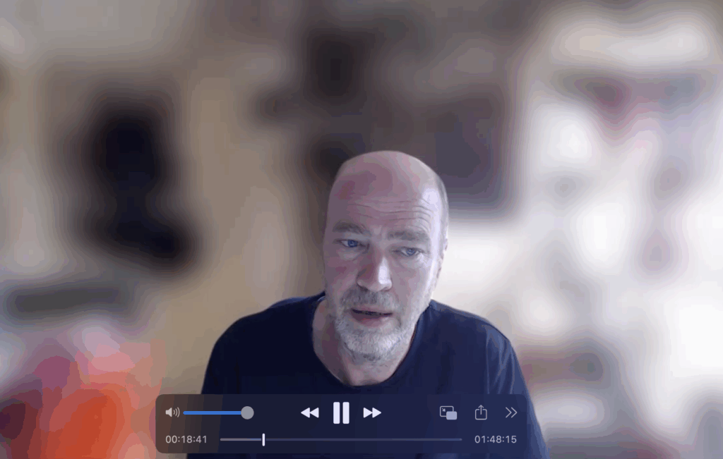 Porträt Dr. Markus Weingard, gewonnen aus Screenshot während seines Vortrags dem Porto